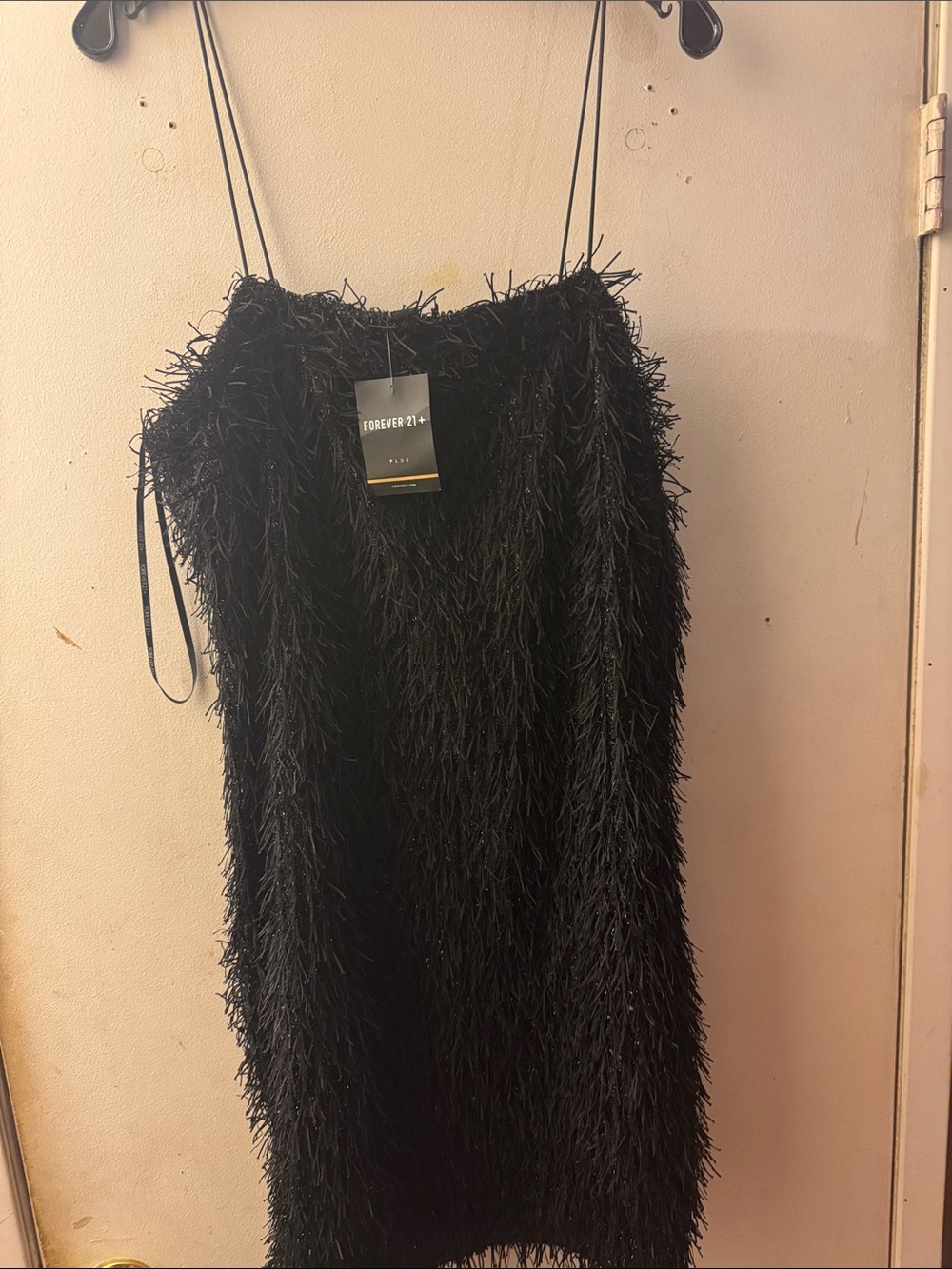 Forever 21 Black Fringe Strap Mini Skirt Dress